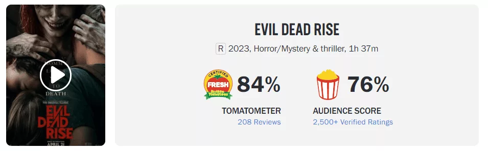 Evil Dead Rise Rotten Tomatoes